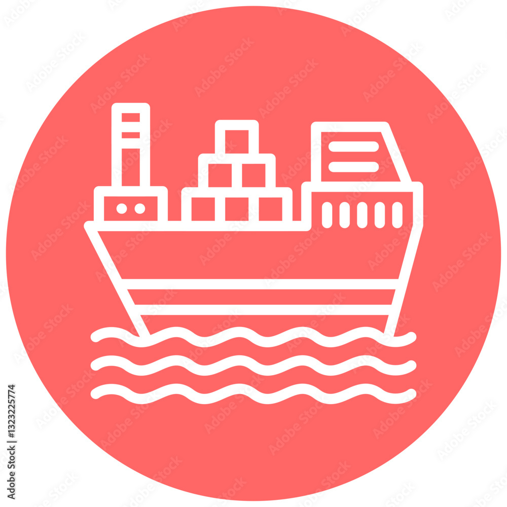 Vector Design Cargo Ship Icon Style Vector Design Cargo Ship Icon Style