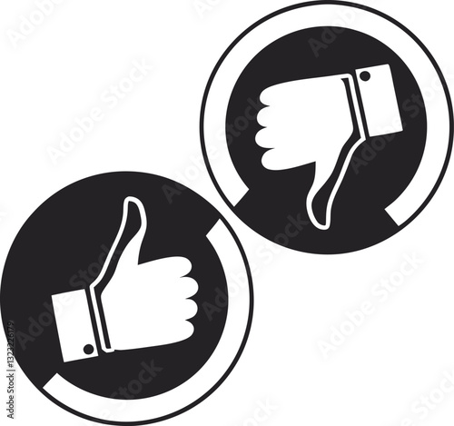 Thumbs up and down vector illustration for social media and communication