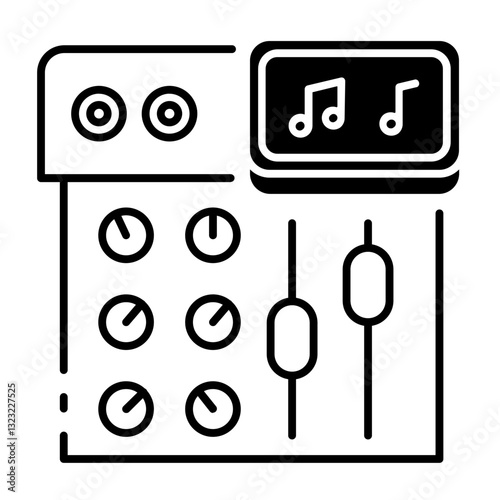This Audio Mixer icon is suitable for Audio, Music, etc