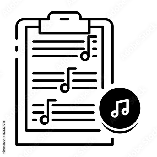 This Music Sheet icon is suitable for Audio, Music, etc