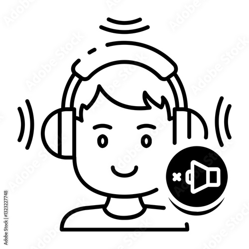 This Noise Cancelation icon is suitable for Audio, Music, etc
