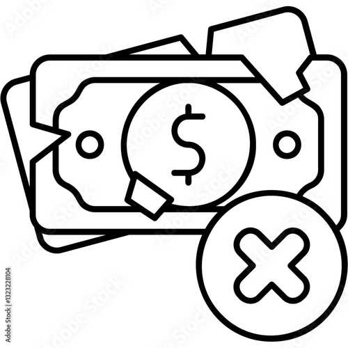 Demaged Money Rejected Icon