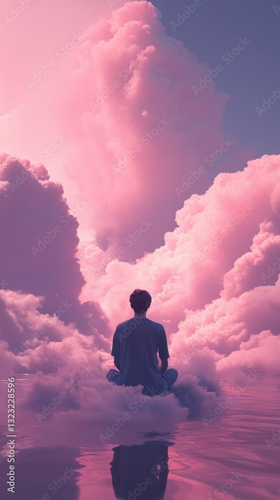 Peaceful Meditation: Serene Cloudscape and Tranquil Mind Peaceful Meditation: Serene Cloudscape and Tranquil Mind