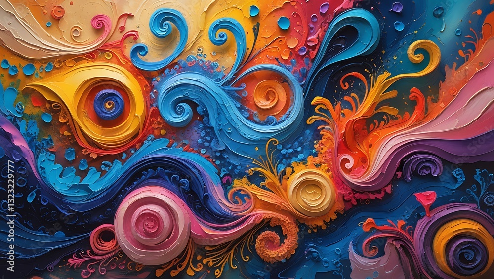 Colorful Abstract Texture with Earthy & Cool Tones – Expressive Brushstroke Art Colorful Abstract Texture with Earthy & Cool Tones – Expressive Brushstroke Art