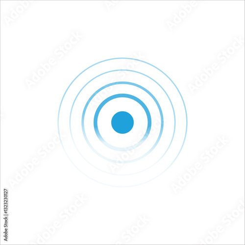 Wi-fi technology digital radar or sonar vector symbol. Sound effect, echolocation scan radial blur lines. Wireless connection waves icon. Network antenna or frequency signal