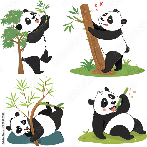 panda and bamboo