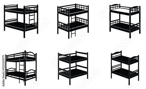 Bunk Bed silhouette vector