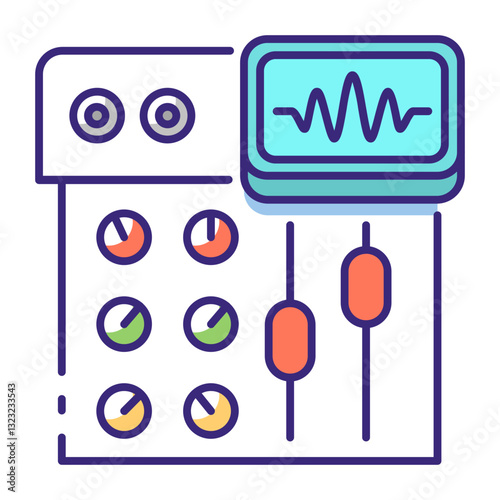 This Digital Soundboard icon is suitable for Audio, Music, etc