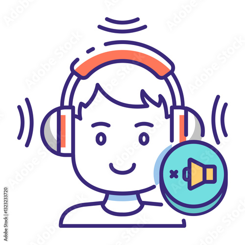 This Noise Cancelation icon is suitable for Audio, Music, etc
