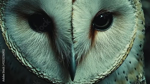 Intriguing Gaze of a Barn Owl: A Close-Up Portrait