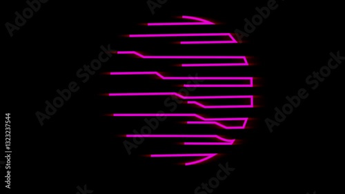 animated globe icon that has a bright pink color