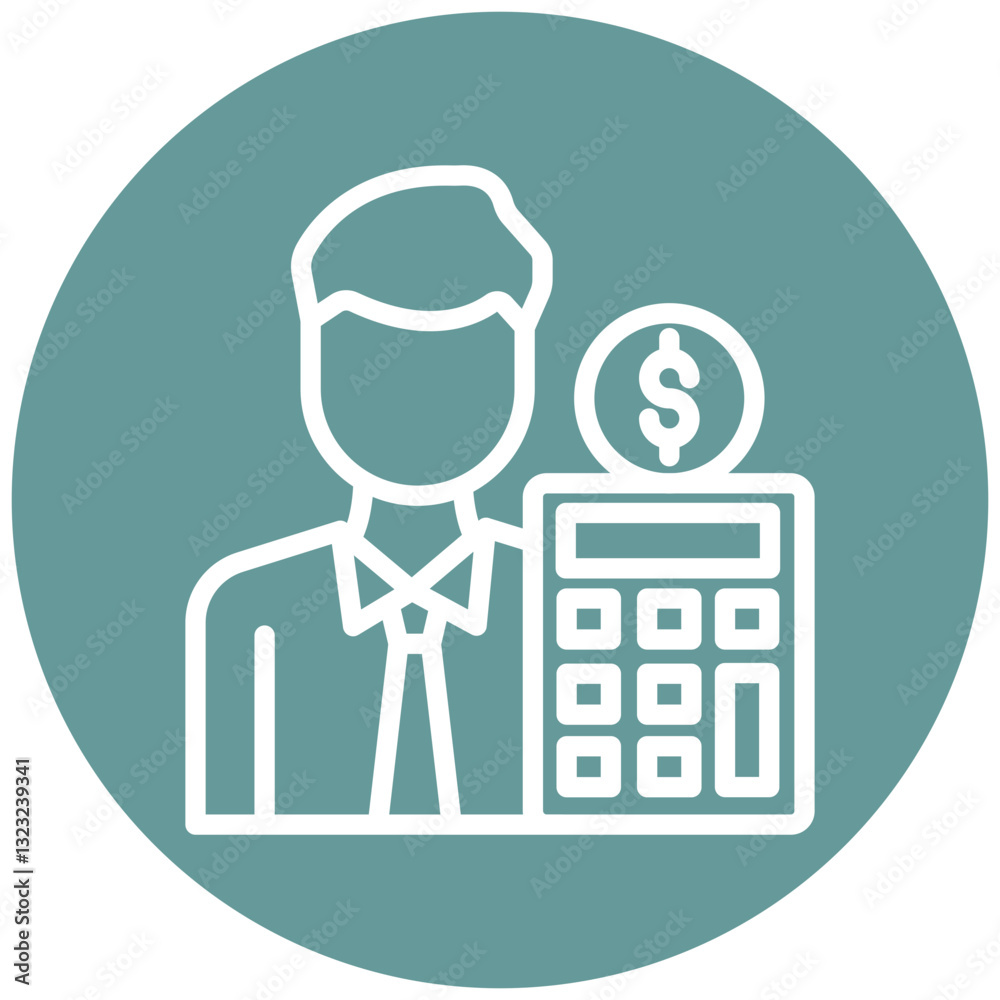 Vector Design Accountant Icon Style Vector Design Accountant Icon Style