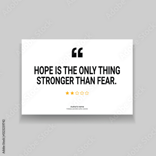Motivational Quote Speech Bubble Icon. Motivational Quote Poster - Hope is Stronger Than Fear | Inspirational Wall Art