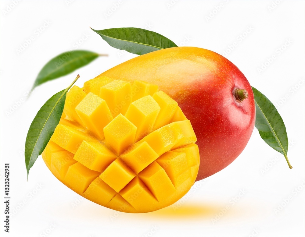 falliRipe mango isolated on white background falliRipe mango isolated on white background