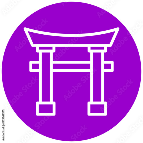 Vector Design Torii Gate Icon Style