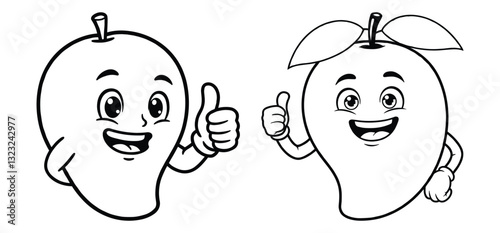 Thumbs up Mango making avector illustration with white background 
