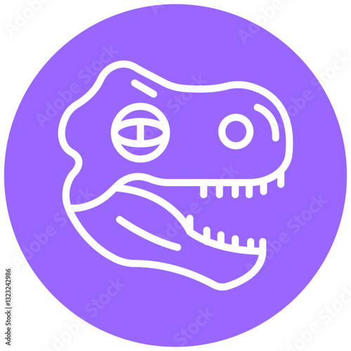 Vector Design Dinosaur Fossil Icon Style