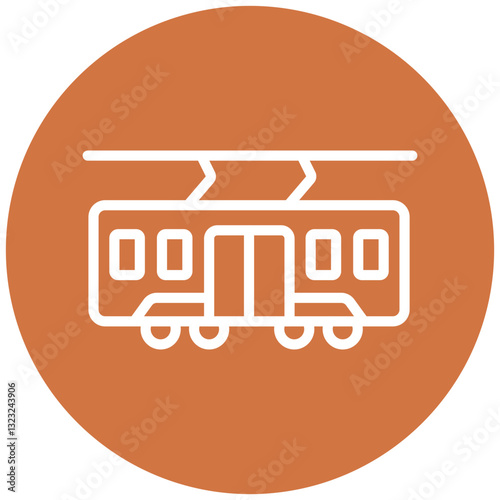 Vector Design Tramcar Icon Style