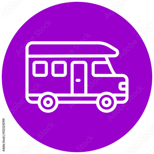Vector Design Camper Van Icon Style