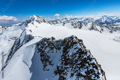 San Matteo snowy peak, Valfurva, Italy photo