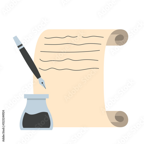 Poetry Script and Pen Illustration