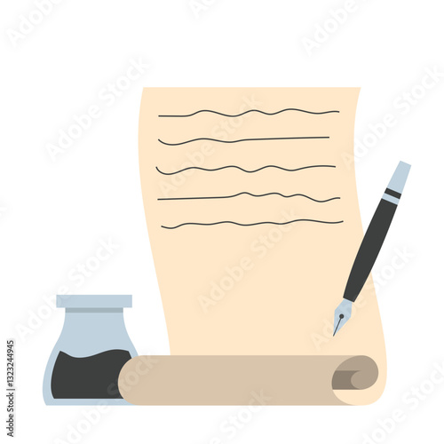Poetry Script and Pen Illustration