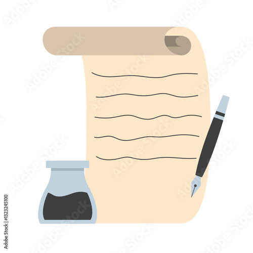 Poetry Script and Pen Illustration
