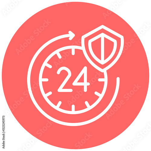 Vector Design 24 Hours Service Icon Style
