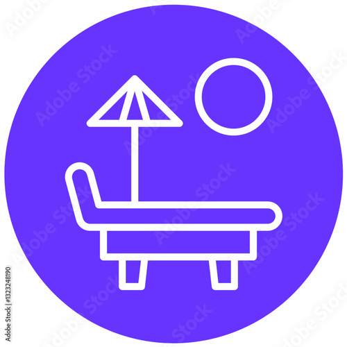 Vector Design Sun Bed Icon Style