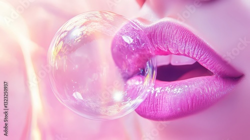 Beautiful Young woman with Gloss pink lips on studio background,closeup face lady in studio background,smooth and glow skin. Natural beauty, healthy and girl or female with makeup.