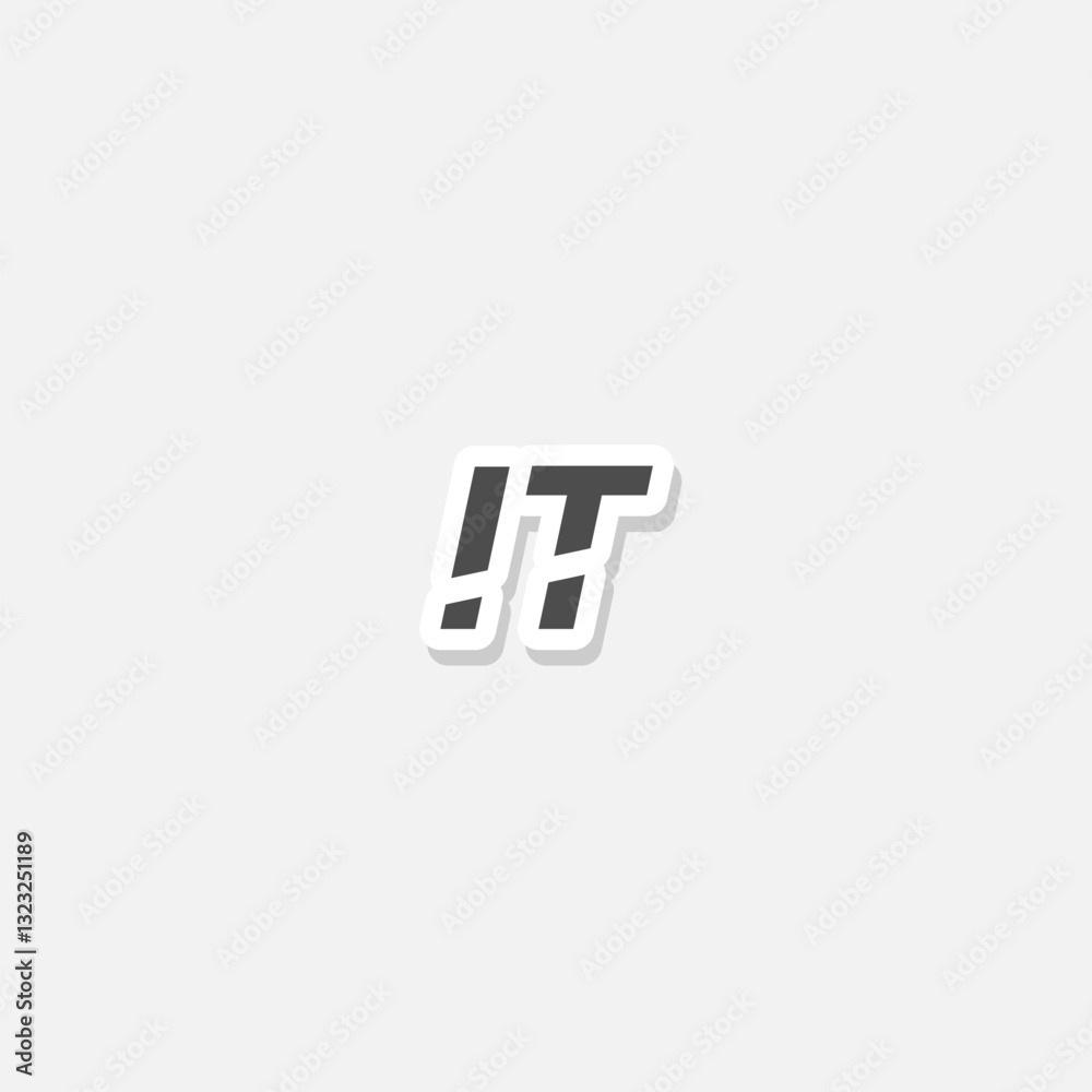 Obraz premium IT letter logo sticker isolated on gray background