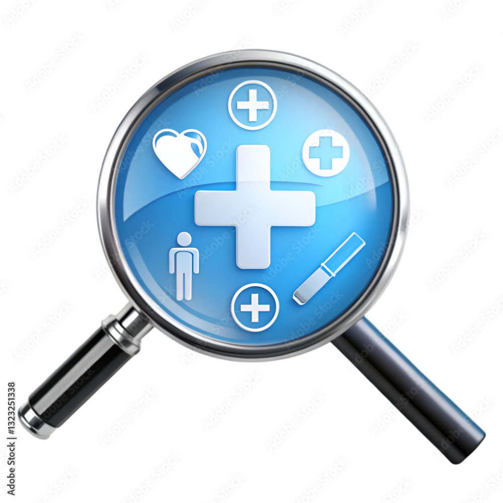 Obraz premium Magnifying Glass on Checkered Background 