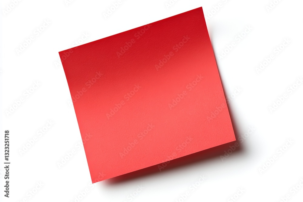 Close Up Of A Red Blank Sticky Note Isolated On White Close Up Of A Red Blank Sticky Note Isolated On White