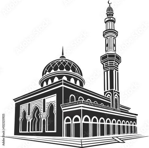 Classic Islamic Architecture Vector Drawing