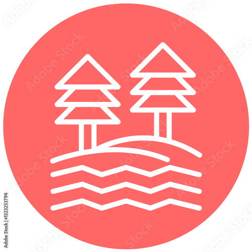 Vector Design Lake Icon Style