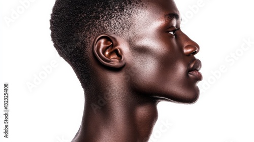 closeup of a man with beard in the side profile.