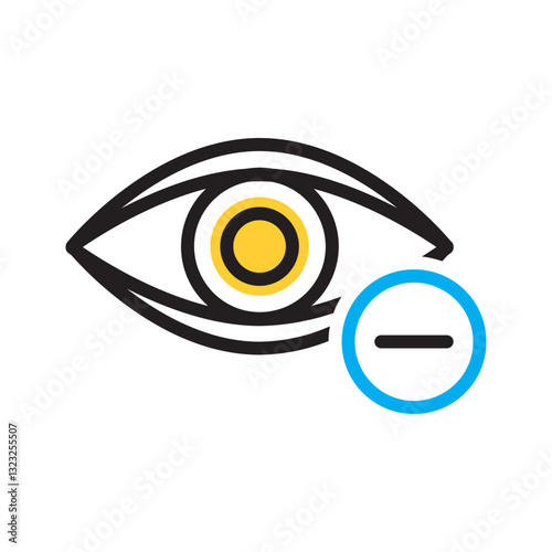 Vector multi color icon for Nearsight lens
