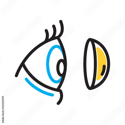 Vector multi color icon for Contact lens