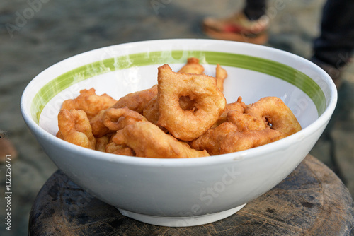 Traditional Italian donuts fried in olive oil called pettole
