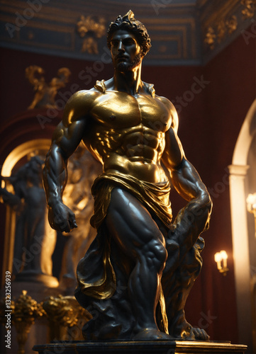 A Statue from a muscular Greek god Statue