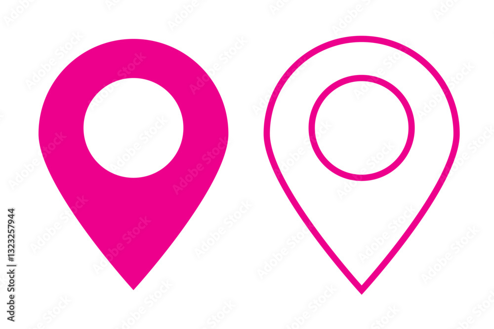 Location or map pin icon symbol. flat vector illustration Location or map pin icon symbol. flat vector illustration