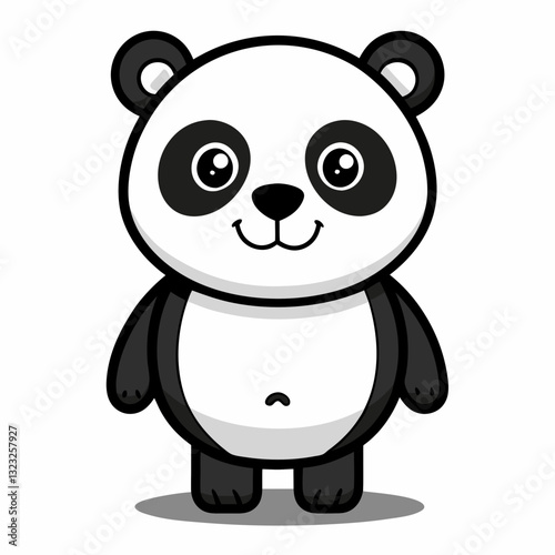 Cute cartoon panda illustration perfect for children's media.