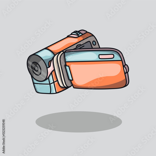 Colorful retro handycam or camcorder