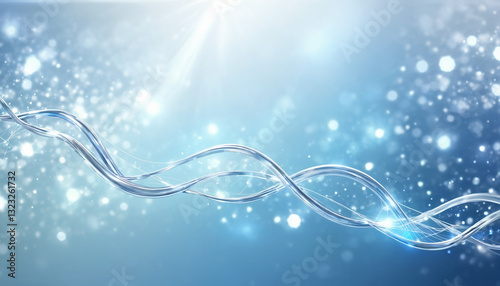 Abstract technology power and energy flow concept background, minimalist design with glow light and bokeh, generative AI.