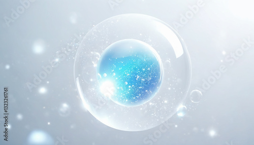 Abstract technology power and energy flow concept background, minimalist design with glow light and bokeh, generative AI.