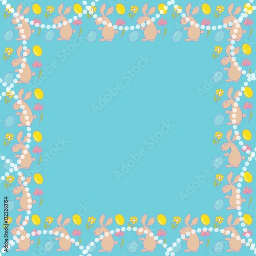Rabbit easter, egg, holiday, eggs, vector, pattern, decoration, spring, set, celebration, symbol, illustration, design, flower