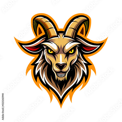 Goat mascot vector logo illustration