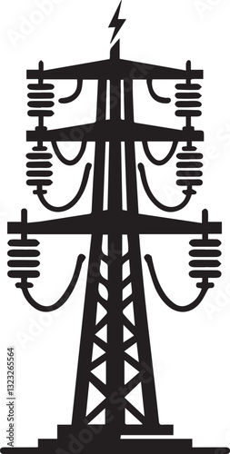 electricity post icon silhouette design vector art illustration.