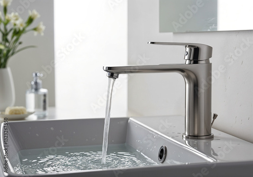 modern shiny water tap . Generative AI