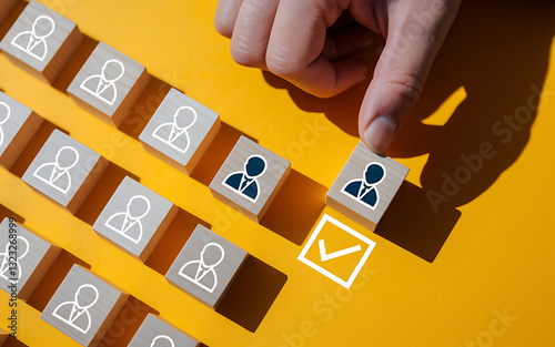 Obraz na płótnie Employee Selection and Recruitment, recruitment, hiring process, employee selection, HR, human resources, talent acquisition, job hiring, candidate selection, business decision, recruitment strategy. w salonie